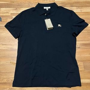 NWT Burberry mens black polo shirt size Large